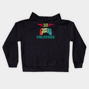 Level 30 Unlocked Awesome Since 1990 - Gamers lovers Kids Hoodie